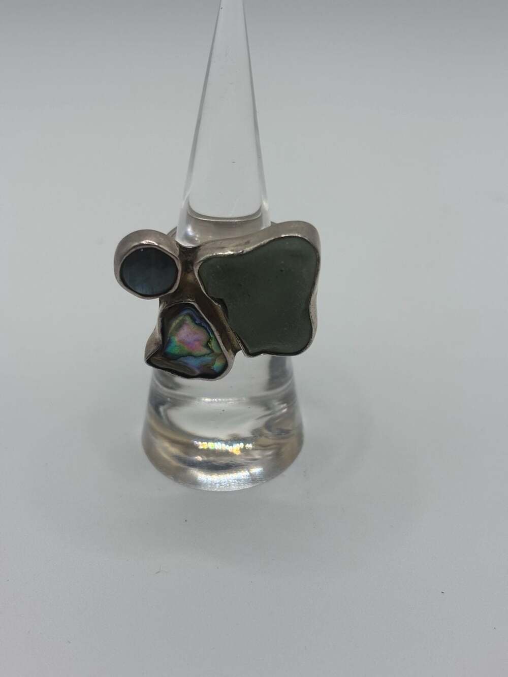 SS 925 Sterling Silver Multi-Stone Statement Ring Size 6.5